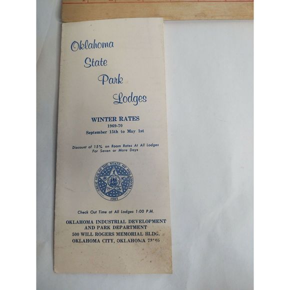 Vintage 1969 1970 Oklahoma State Parks Lodges Brochure Pamphlet Advertisement Ad - Picture 5 of 7